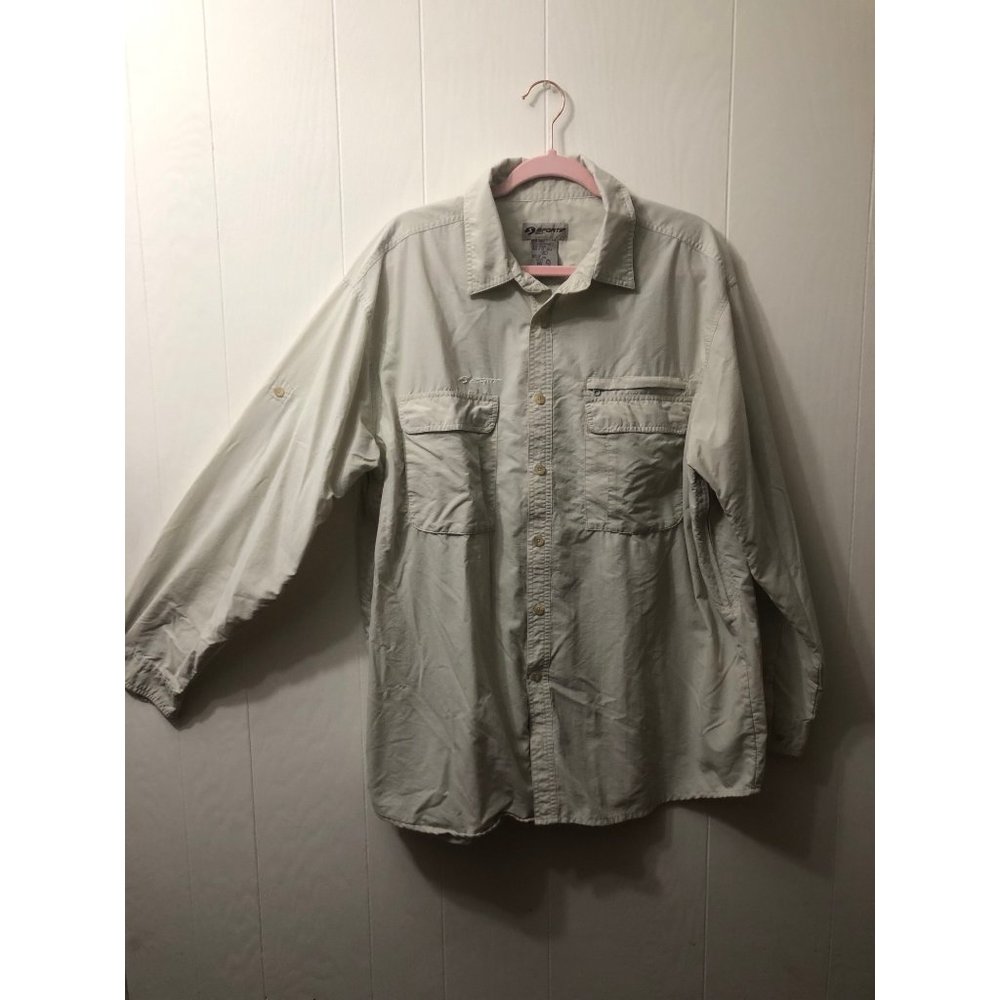 Sportif XL Hunting Fishing Hiking Hike Beige Performance Shirt with Zippered Arm